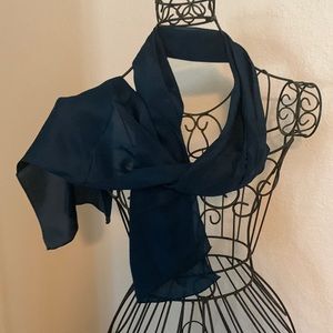 Vena Japanese silk scarf in solid midnight blue
